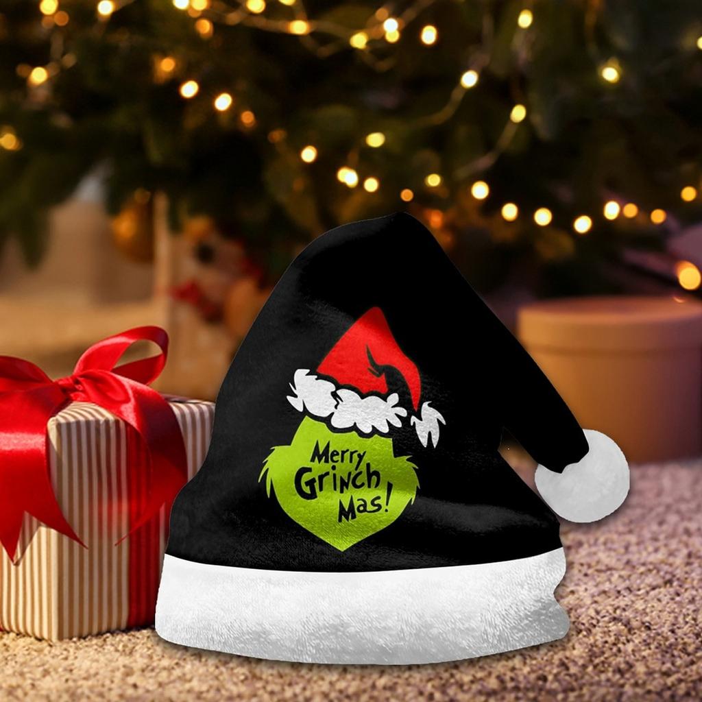 Plush Christmas Hat for Men and Women, Cozy Winter Holiday Novelty Hat for Parties