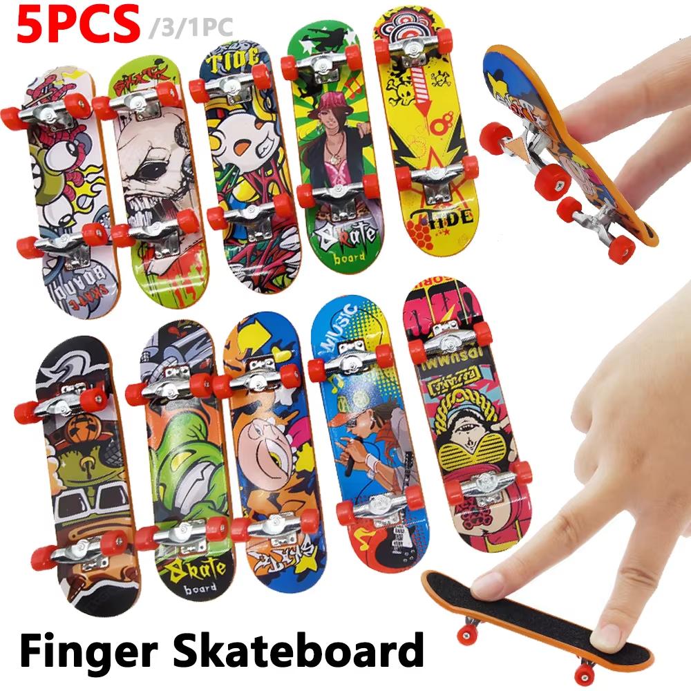 Mini Finger Skateboard Professional Alloy Stand Fingerboard Toy Cool Graffiti Finger Skate Board Novelty Toys For Kids & Adult