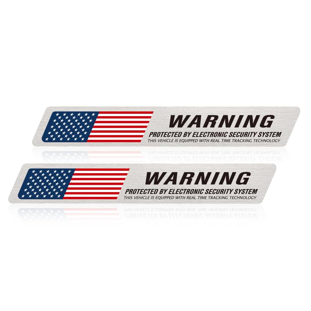 WARNING Security Sticker Aluminum Hairline Specification 0.7 X 4.7 Inches (1.8 X 12 Cm)