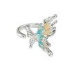 High Sense Gradual Change Butterfly Enamel Open Ring Flower Bead Niche Design Temperament Exquisite Ring Woman