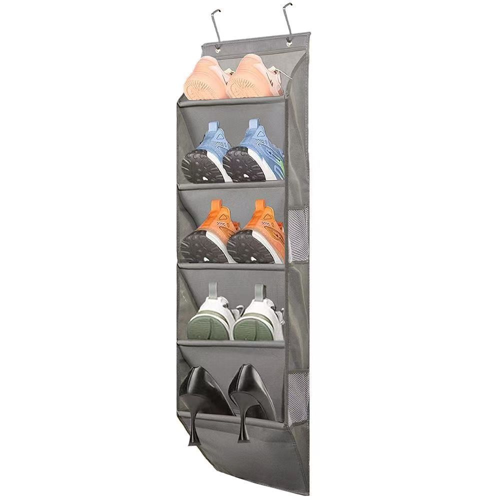 5 Tier Over Door Shoe Organizer Large Capacity Deep Pockets Hanging Shoe Rack Fit 10 Pairs Shoe Sideband Pocket Door Shoe Holder