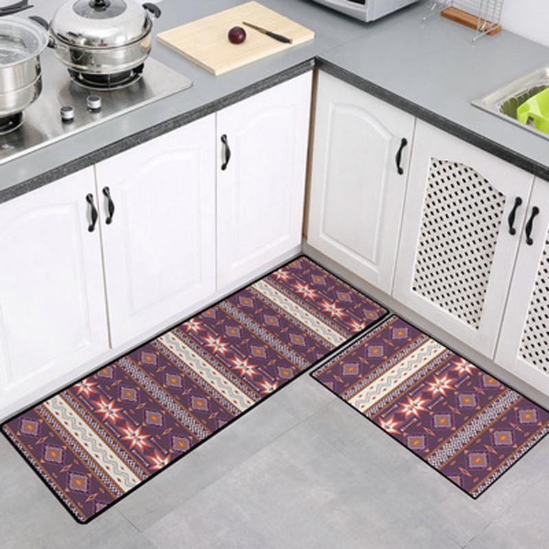 Fashionable Textile Kitchen Mat Anti -Slip Kitchen Rugs Balcony Bathroom Printed Carpet Home Floor Mat Doormat Bath Carpet