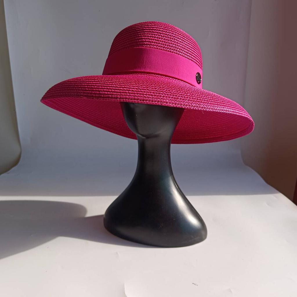 Hepburn Hat Sun Hats Shiny Straw Hat European American Braided Female Sunshade Beach Hat Sombrero