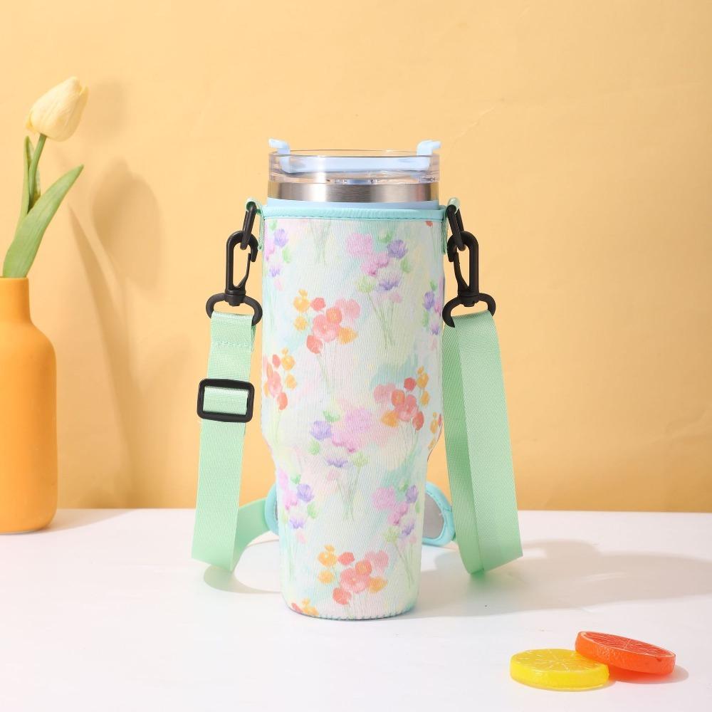 Adjustable Shoulder Strap Water Bottle Pouch Durable Multipurpose Insulated Mug Holder Women Lightweight for for 40Oz Handle Cup