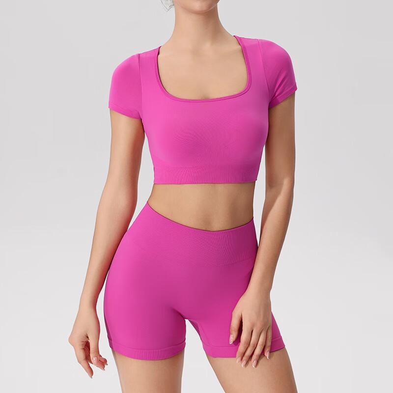 Women s Seamless Cross-Back Yoga Activewear Set S