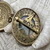 Brass Pocket Compass Royal Memorabilia Handmade Compass Sundial Queens Coronation Steampunk |