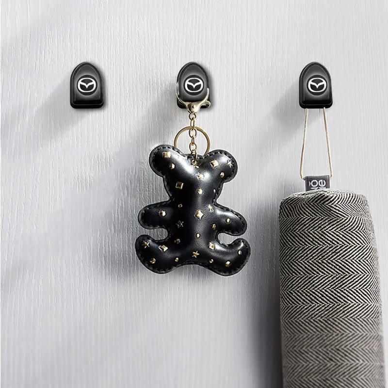 Car Logo Mini Hook Interior Self Adhesive Storage Hook For MAZDA 2 3 6 ATENZA 3 BK BL 5 CR CW 6 II GH CX-7 ER MX-5 NC Car Goods