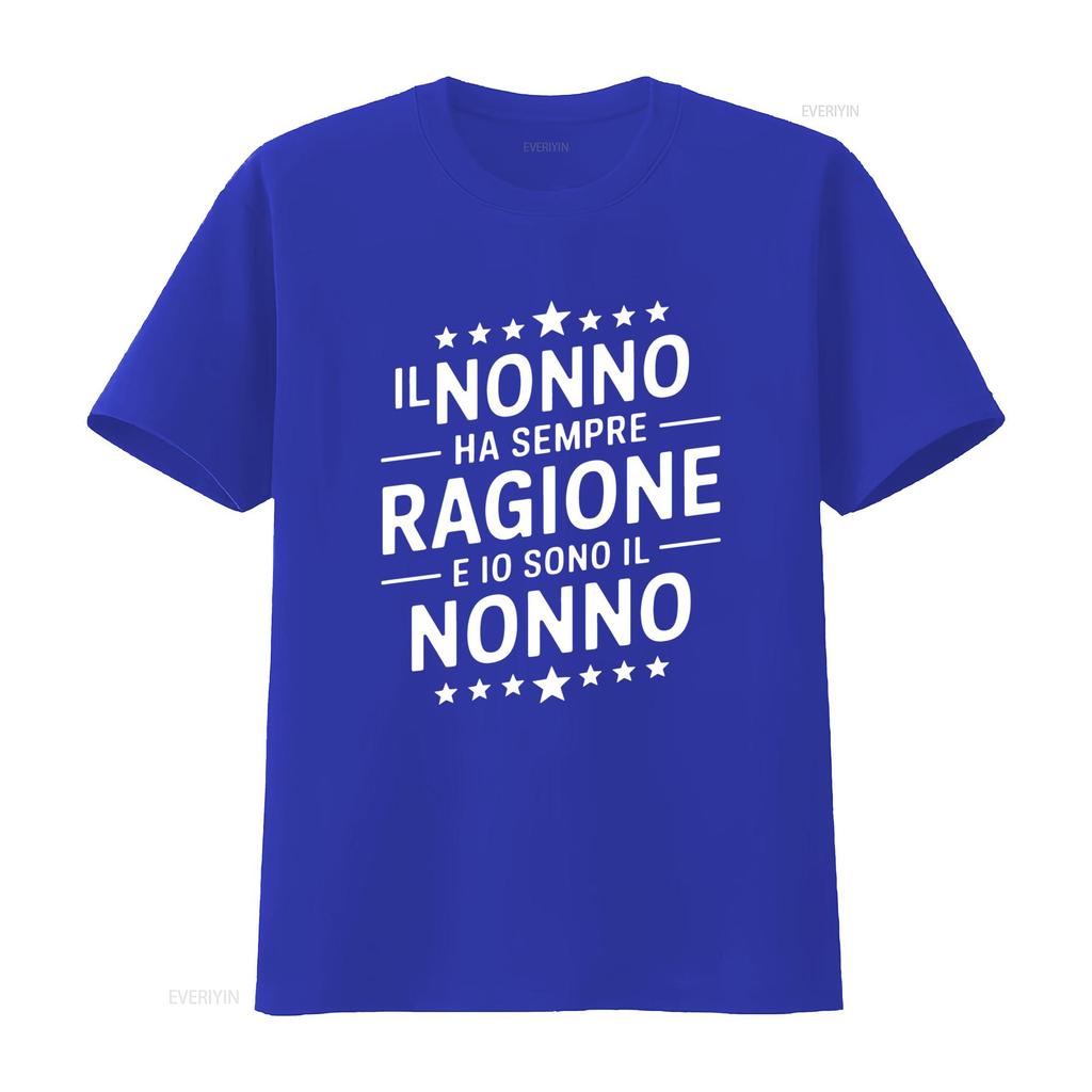 Funny Italian Nonno Grandpa Slogan Print Casual T Shirt Vintage Stretched Slightly Fashion Stylish Homme