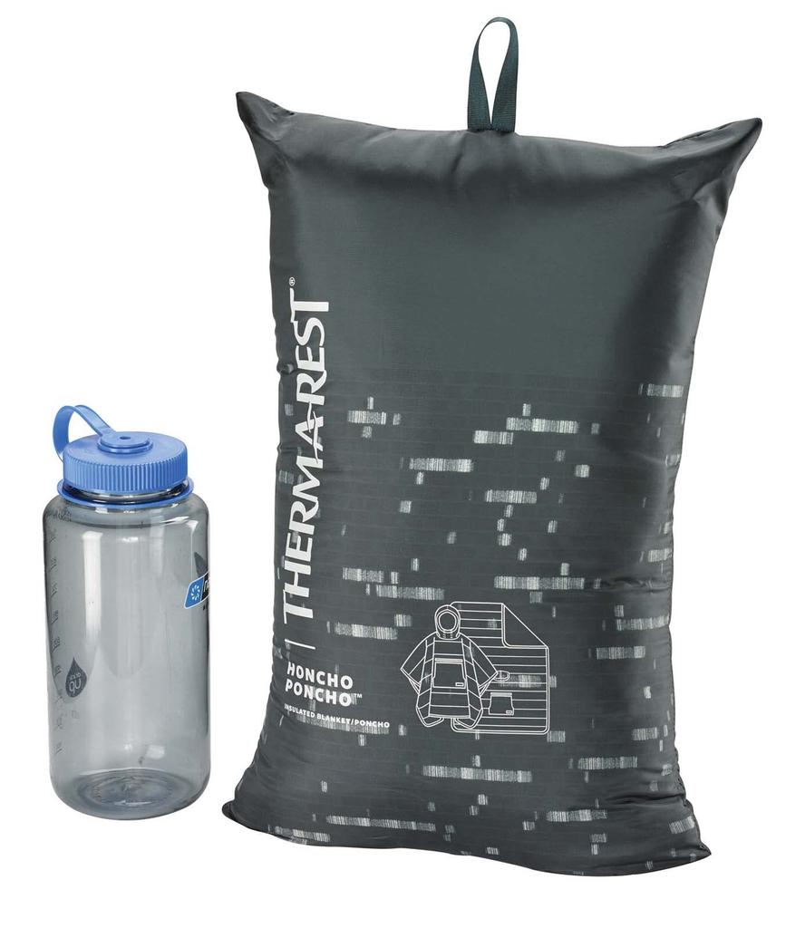 THERMAREST Honcho Black Hooded Blanket for Outdoor 200 x 142 cm Japanese 30250 Poncho, Forest, Camping, (Official Product),