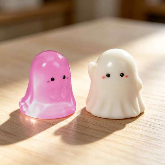 Resin Ghost Ornament Glow-in-the-dark Halloween Figurine, Mini Statue for Micro Luminous Figurine Landscape, Home Office Desk