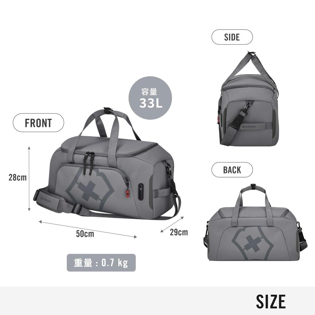VICTORINOX Touring Sport Duffel Bag for Business Trips and Travel Stone Gray 612125 2.0 - Men's, Multifunctional,