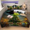3pc Christmas Grinch Tree Home Decor Bedding Set-Festive Gift for Fans,Travelers & Everyday Use 1248a