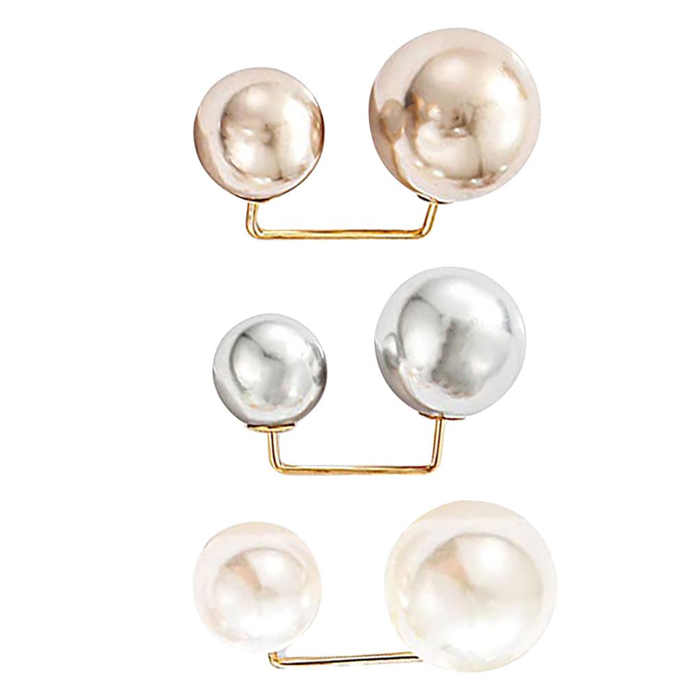 Conijiwadi Brosche Legierung Perle Anstecknadel Frau Kragen Sicherheitsnadel Kleidung Brosche Clip Dekoration Schmuck, Beige