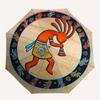 Kokopelli, Southwest Automatic Folding Umbrella  8 Ribs, Durable Iron Frame, Bright Color Pattern Compact Travel Umbrella, Suitable for Outd