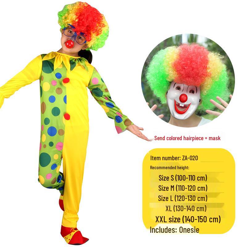 Kids' Clown & Magician Costume Set for Boys & Girls - Perfect for Masquerades, National Day, Christmas & New Year Performances.
