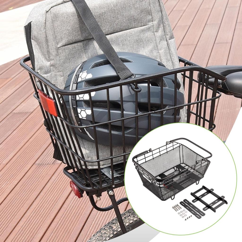 Generic Bicycle Rear Cargo Basket Sturdy Multifunctional with Carry Handle