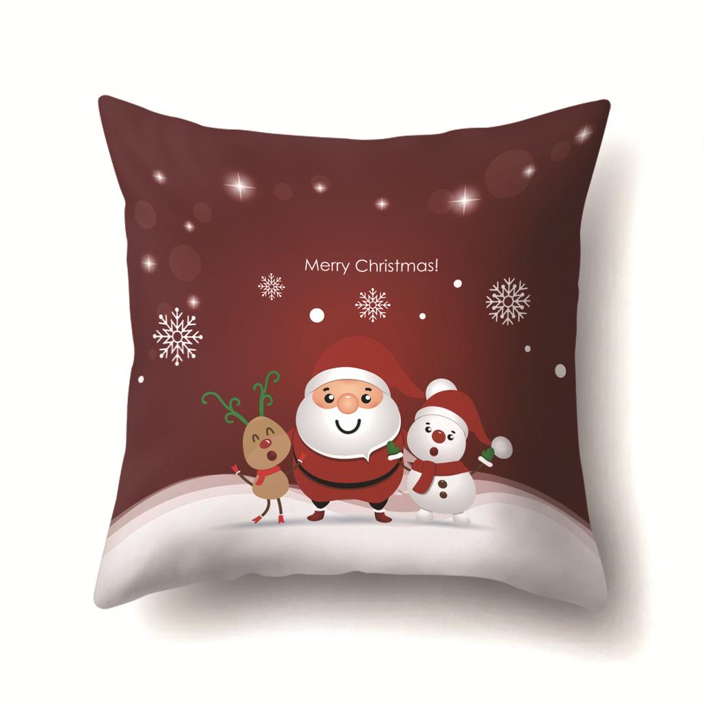 Christmas Santa Claus, Trees, Etc. Polyester Pillow, Sofa Cushion, Bedside Decoration