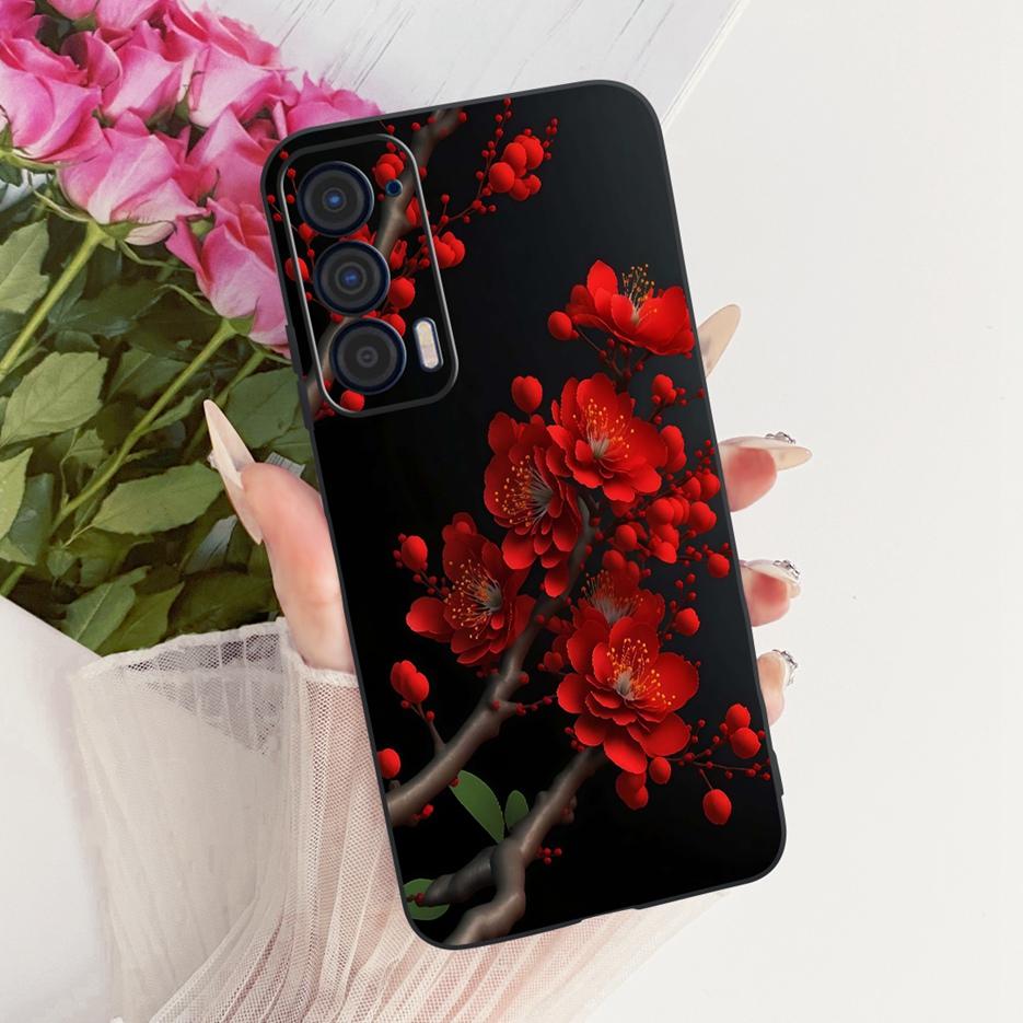 For Motorola Edge 2021 Case XT2141-1 Luxury Butterfly Tree Painted Cover Soft Silicone Case For Motorola Edge 2021 Edge2021 Bags