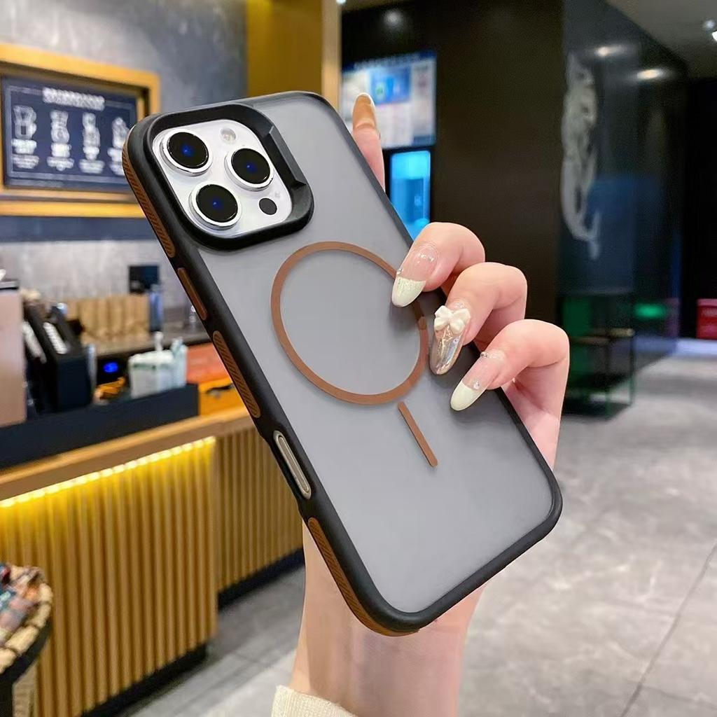Suitable for Apple 16, Dual-color Skin-feel, Fine-ring Magnetic Case, Ip16/15/14pm Style Armor Full Cover Protective Case