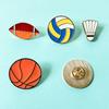 1Pc Cartoon Basketball Football Badminton Metal Badge Student Backpack Hat Denim Coat DIY Deco Lapel Pins Boy Couple Brooch