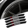 4pcs Carbon Fiber Car Badges Wheels Rims Sticker Auto Styling Decoration For Honda Fit Civic Jazz Accord CR-Z VTEC Vezel Insight