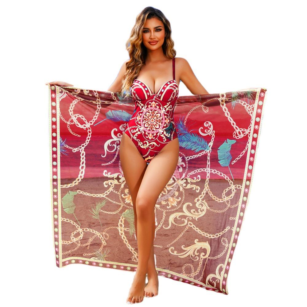 

Европейский и американский купальник бикини с высокой талией, утолщенный, цельный, женский, сексуальный, собирающий купальник XL