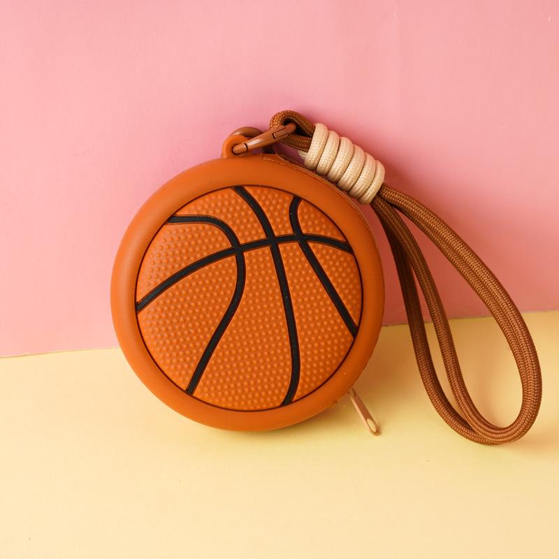 

Sports Style Silicone Coin Purse Wallet for Girls Boys Mini Basketball Football Design Cute Storage Bag Travel Organizer