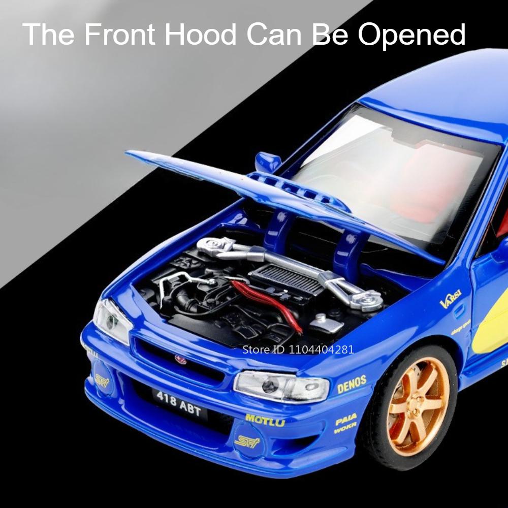 1:32 Subaru Impreza Honda Nsx Model Toy Alloy Diecast Car Sound Light Pull Back 4 Doors Opened Vehices For Kids Birthday Present