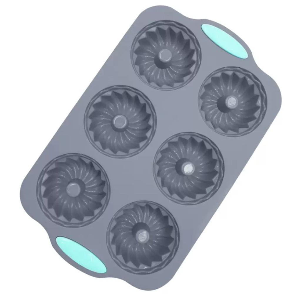 6 Cavity Silicone Cake Mold,Chocolate-Cookie Donut Dessert Mold,Food Grade Muffin Pan,Perfect For DIY Cakes,Soaps,Baking Tools
