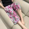 Summer Cotton Silk Polka Dot Slimming Over-the-Knee Pants