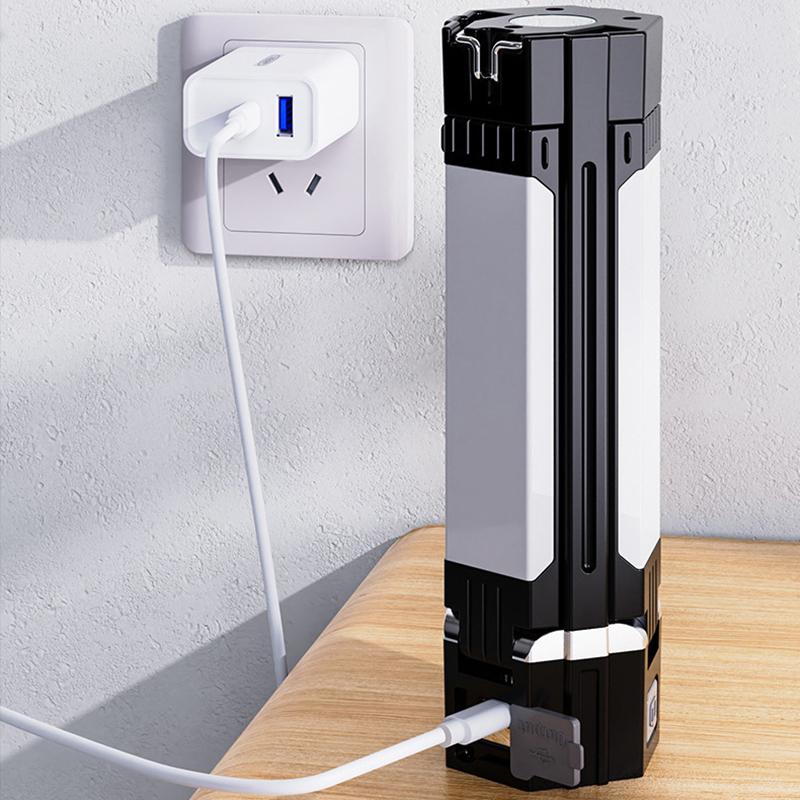 Rechargeable Outdoor Camping Light Tent Lamp Portable Foldable Flashlight Emergency Power Bank Work Floodlight