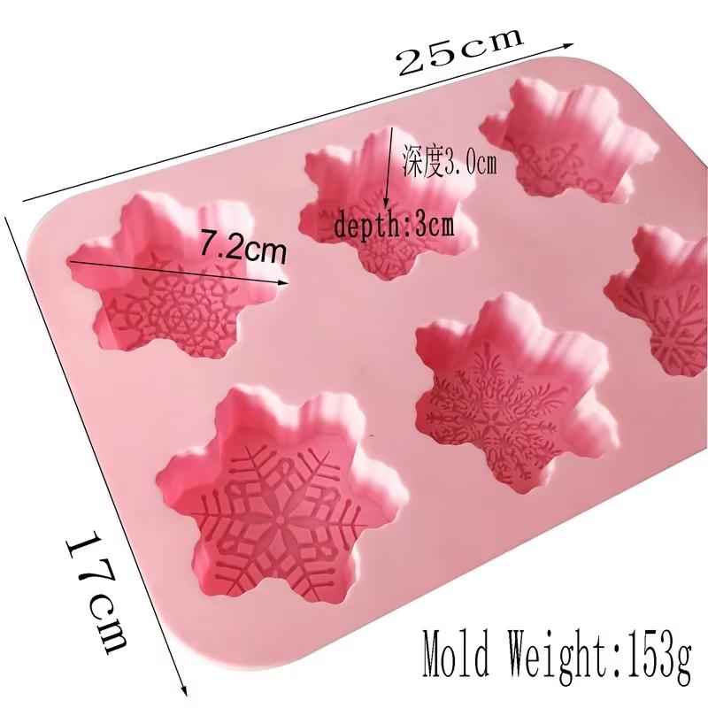 6 Holes Handmade Soap Silicone Mold Various Aromatherapy Candle Molds DIY Handmade Baking Cake Chocolate Ice Mold