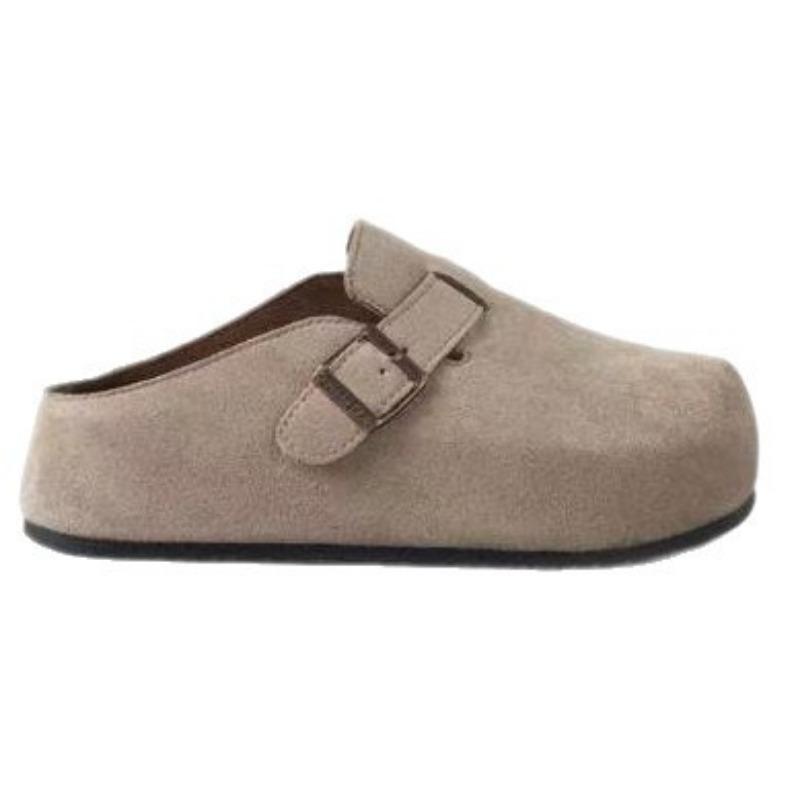 Autumn New Thick-soled Inner Height-increasing Bag Head Half Slippers, Women Wear One-pedal Boken Slippers