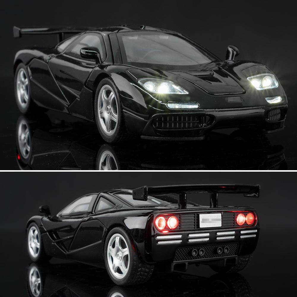 1:32 McLaren F1 XP4 XP5 1933 Supercar Alloy Metal Diecast Model Car Sound And Light Pull Back Children's Toys Car Holiday Gifts