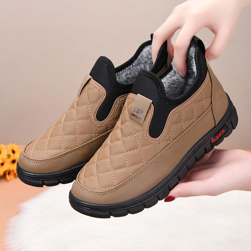 New Cotton Shoes Women's Snow Boots Winter Velvet Thickened Warm One Pedal Waterproof Mother Shoes