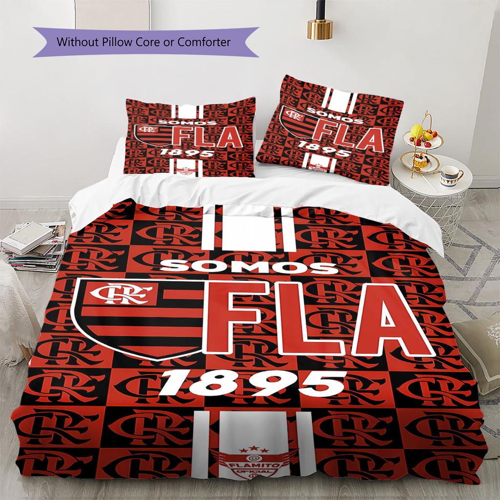 Clube de Regatas do Flamengo Pattern Bedding,Quilt Set Quilt Cover Pillowcase Home Birthday Gift(1 * duvet cover + 2 * pillowcase, without core)