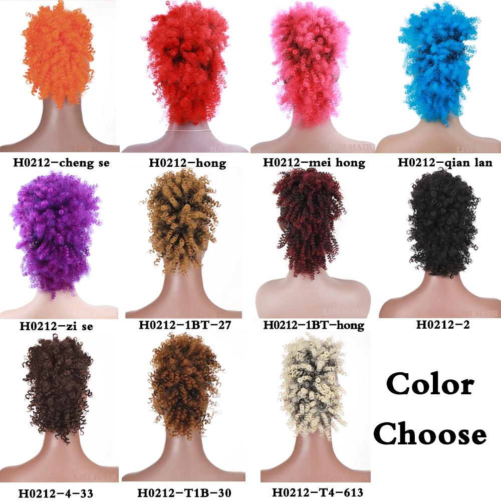 Synthetic Mohawk Hair Clip In Bun Mohawk Kinkys Curly Hair Piece For Black Women Cosplay And Party Wear