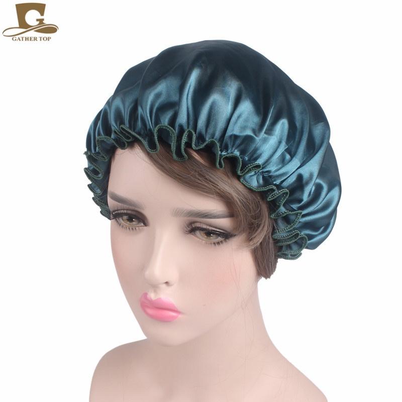 Luxurious Satin Sleep Night Cap For Curly Hair Beauty Salon Head Cover Bonnet Hat