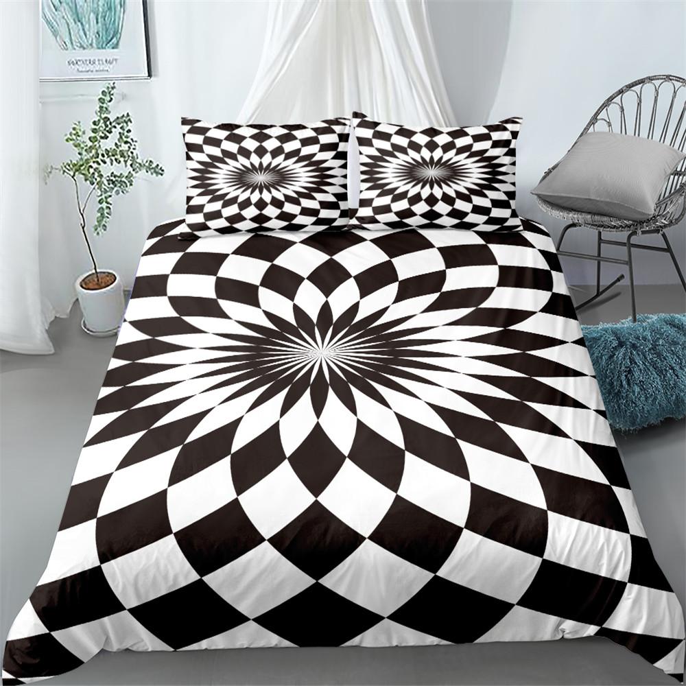 Comforter Black N White Optical Art King Queen Double Full Twin Single Size Set