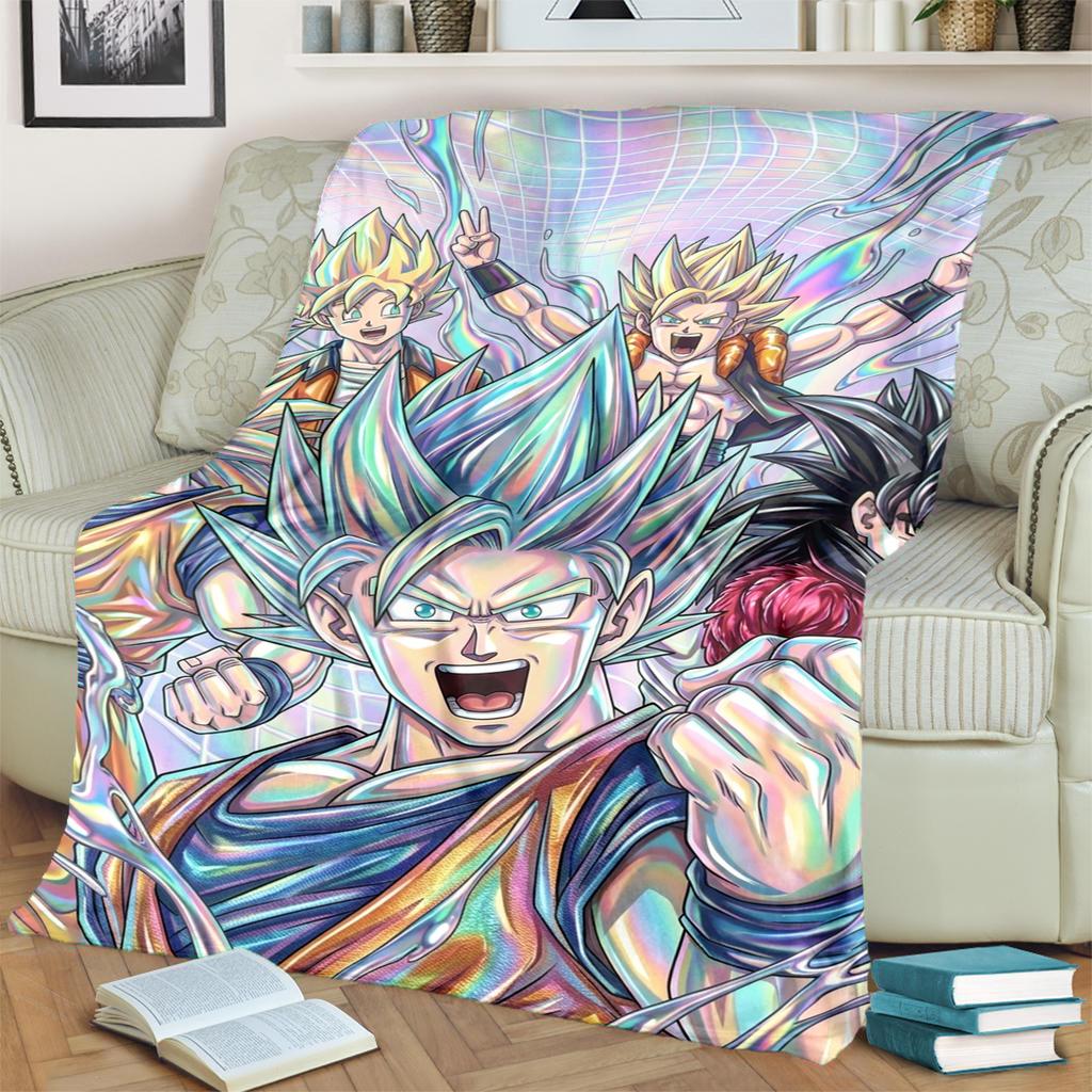 Dragon Ball! Cartoon Flannel Blanket Warm Soft for Bedrooms, Sofas, Beds, Chairs, Picnics, Travel