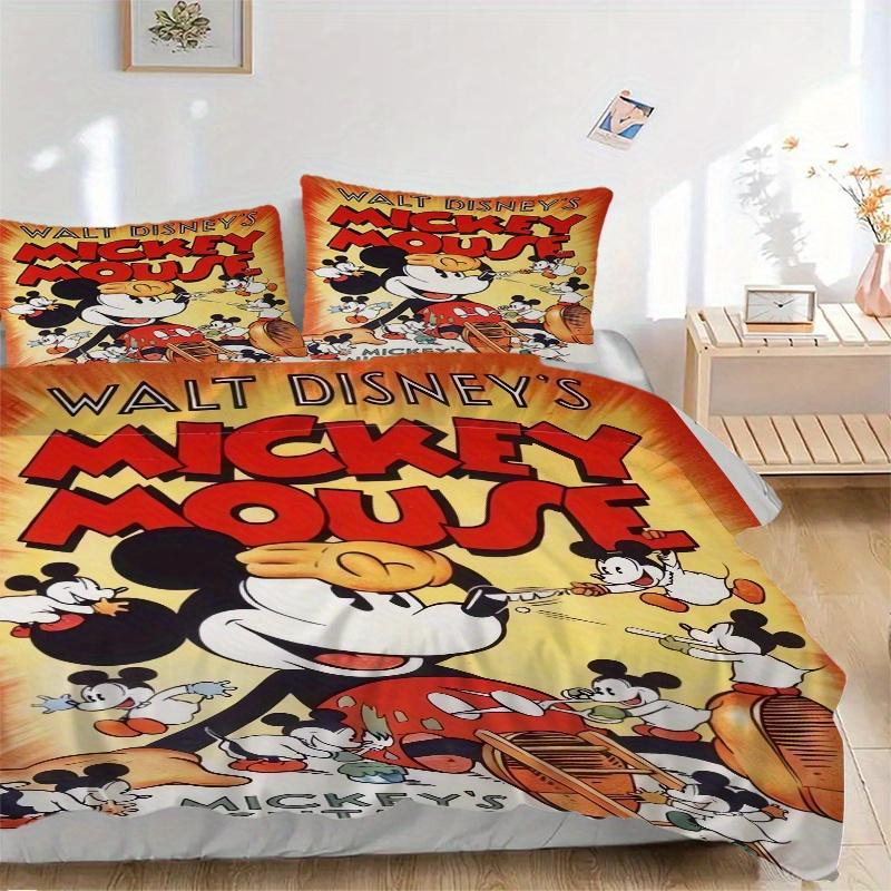 

3pcs Mickey s Nightmare Bedding Set Includes 1 Quilt Cover and 2 Pillowcases, Comfortable Q071 135x200cm