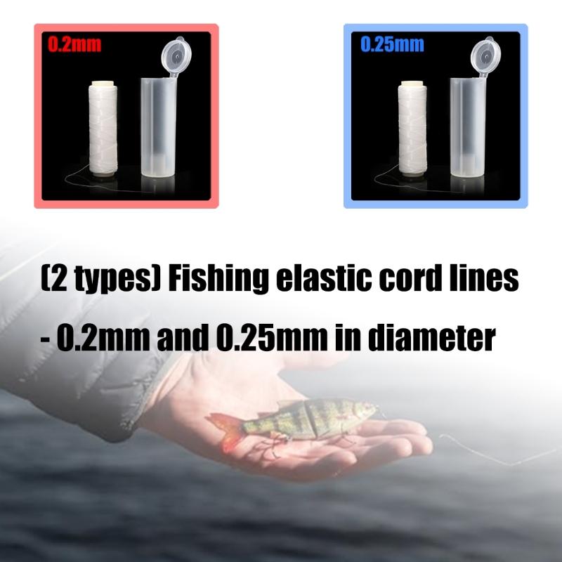 Nonslip Fishing Elastics Cord 0.2mm Diameter Compacts Design for Secure Baits Attachments Outdoor Fishing Gear