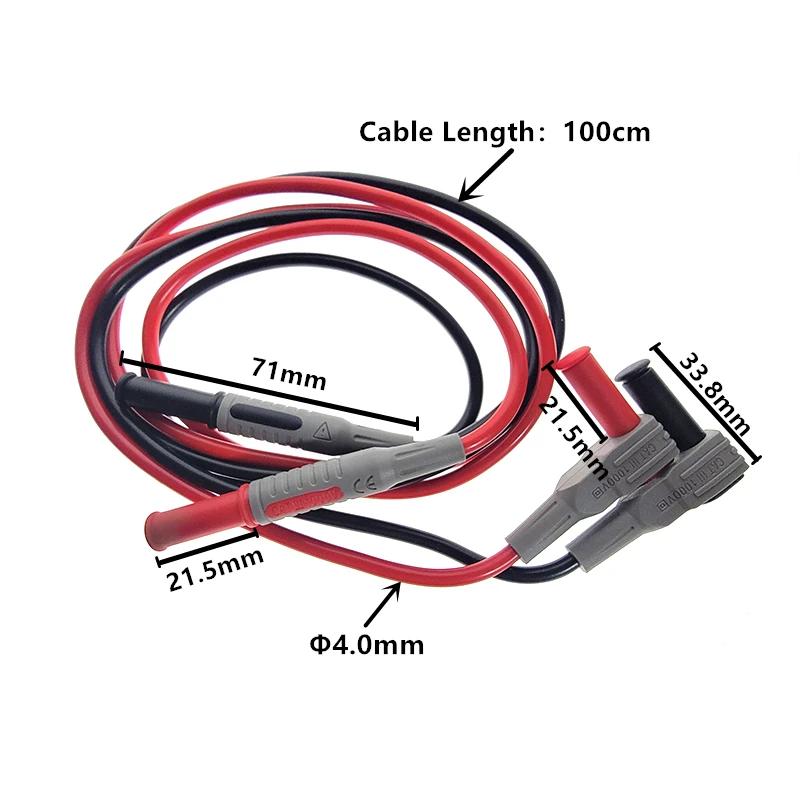 P1032/P1033 4mm 1000V 15A Multimeter Silicone Wire Cable Banana Plug Test Line Injection Molded Straight/Right Angle
