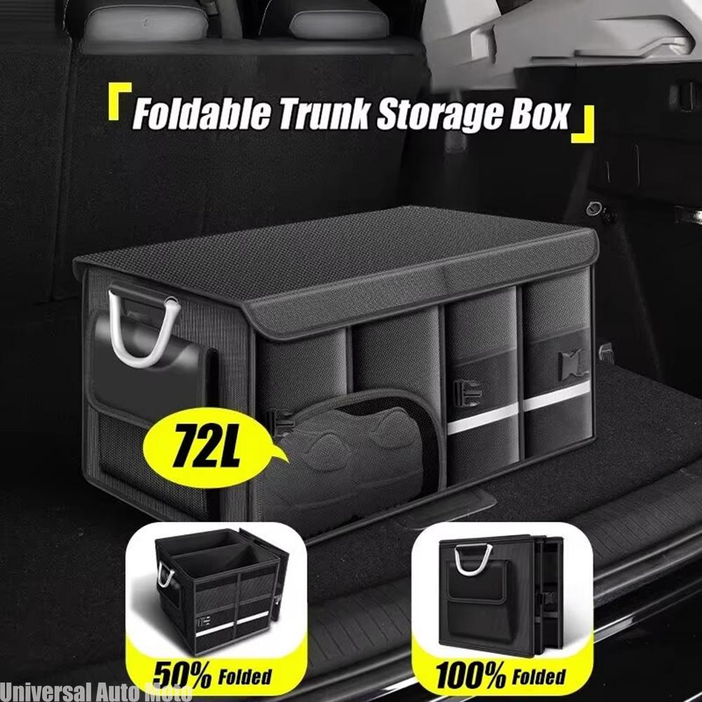 Portable Foldable Trunk Storage Box Waterproof Oxford Cloth Large Capacity Car Organizer for Camping Fishing Universal