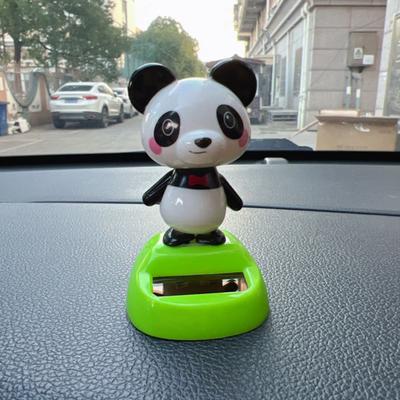 Yousheng Car Ornament Solar-Powered Panda Dashboard Nodding Toy Car Interior Decoration with Swing Head Cute Car Dashboard Accessory Fun Gift for Car