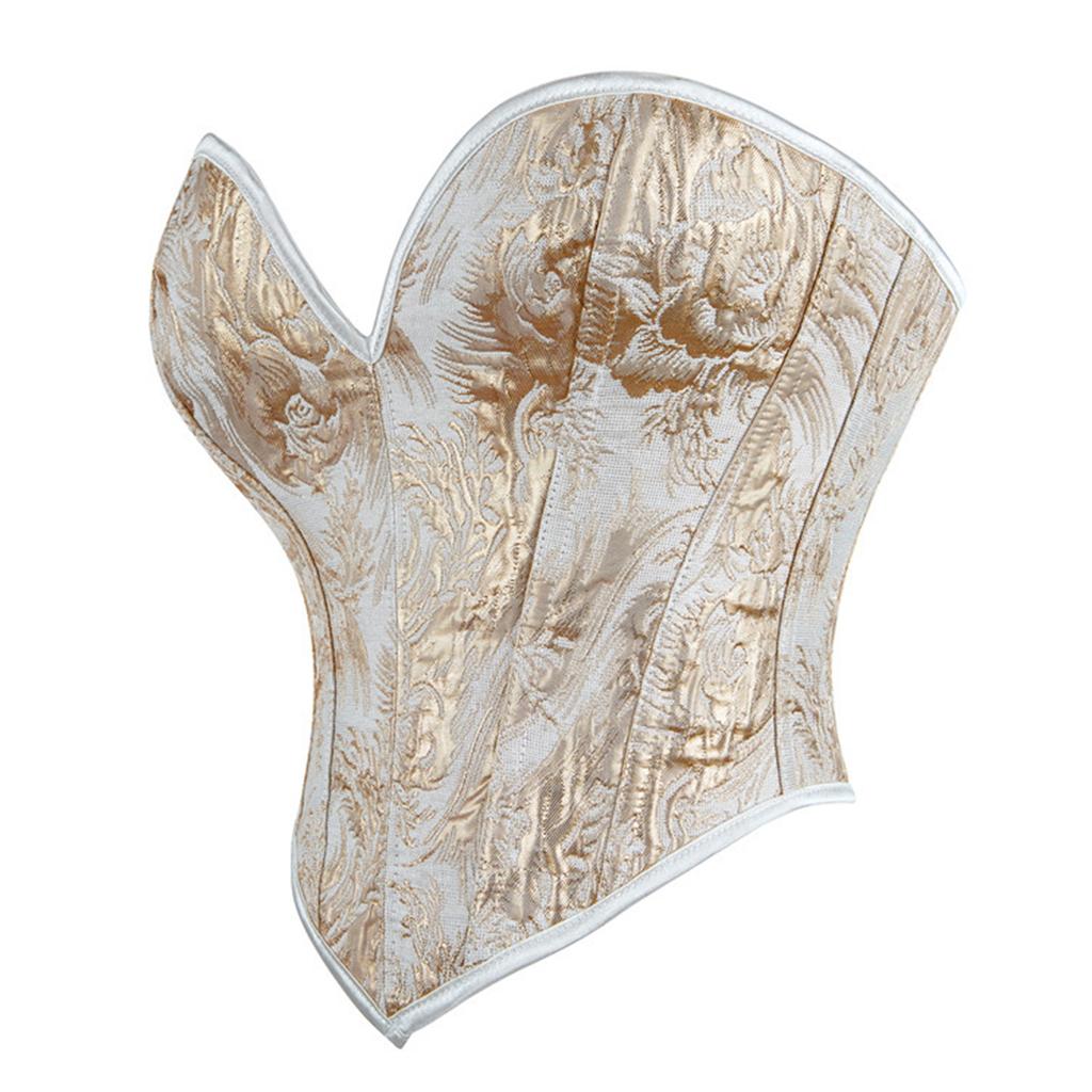 Women's Floral Jacquard Tube Tops Sleeveless Strapless Off Shoulder Bustier Tops