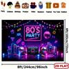 Lebendiges 80er Jahre Retro Party Wandteppich, Boombox & Discokugel Wandbehang für 1980er Jahre Mottopartys