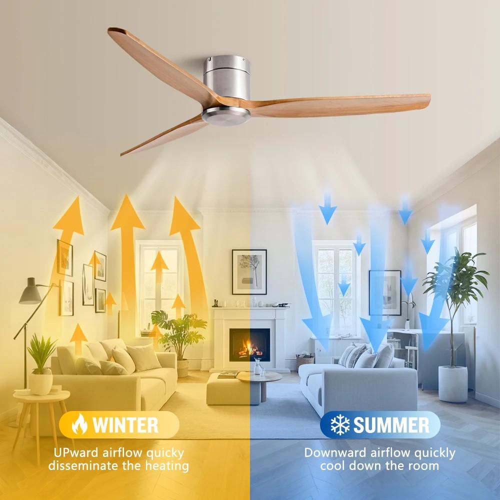 42-60" Moderner Gewerblicher Deckenventilator Stil Massivholzflügel Elektrischer Ventilator Flüsterleise Villa Hotel Dekorationsventilator