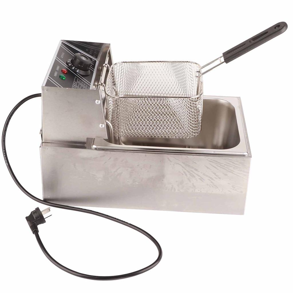 Electric Deep Fryer Stainless Steel French Fries Chips Fryer Machine for Commercial Use 2500W