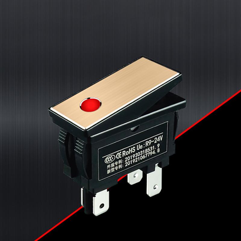1PC 220V Marine LED Metal Rocker Switch With Dot Light KCD3 Aluminum IP65 Toggle Switch Panel